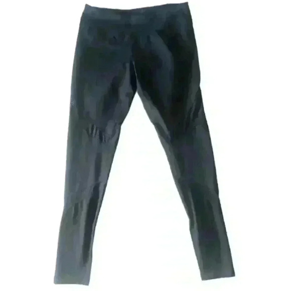 Zella Womens Black Mid Rise Mesh Detail Leggings M - Picture 1 of 13